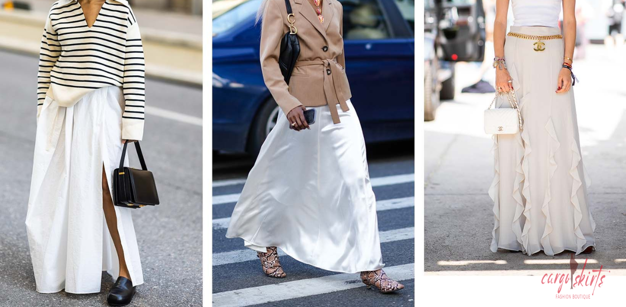 white maxi skirt